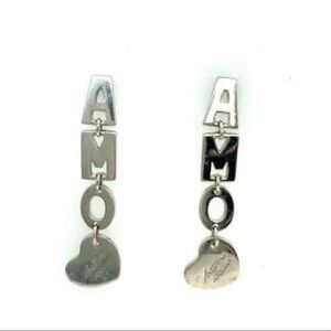 Vintage Amor Love Heart Custom Sterling Earrings